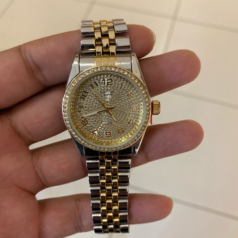 Ladies sparkle ice watch gold and silver